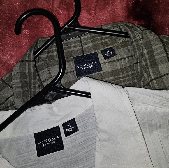 White and Plaid Button-Up Shirts - Picture 4 of 5